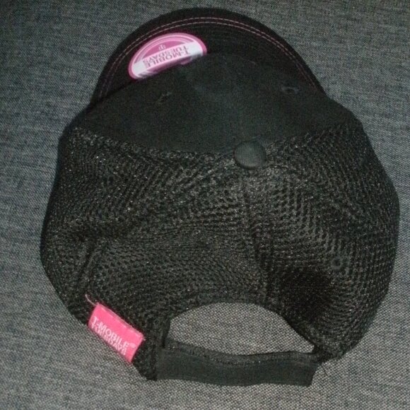 T MOBILE Tuesdays Black Pink Mesh Back Trucker Baseball Hat Cap Adjustable OS - Picture 2 of 3